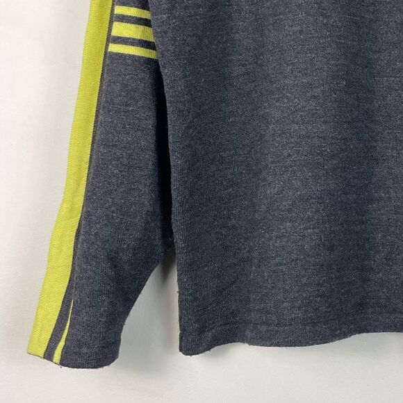 Neve Grey 100% Wool Long Sleeves Mock Neck Quater Zip Sweater Size XL - Picture 10 of 13